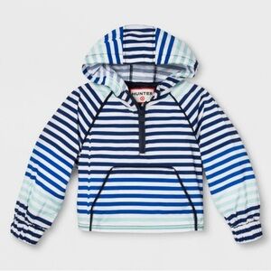Hunter For Target Girls Pullover Windbreaker Jacket Blue/White Striped S (6/6x)